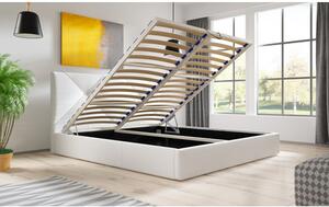 Čalouněná postel KARINO rozměr 120x200 cm Bílá eko-kůže