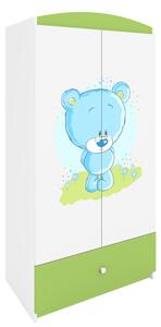 Kocot kids Dětská skříň Babydreams 90 cm medvídek zelená