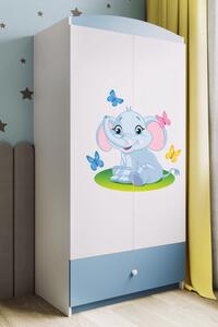 Kocot kids Dětská skříň Babydreams 90 cm slon s motýlky modrá
