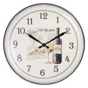 Clayre & Eef Nástěnné smaltované hodiny Vin Blanc, 62 cm