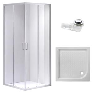 BPS-koupelny Čtvercový sprchový kout KZ93C 70x70 chrom/transparent + vanička SXL02A WH bílá