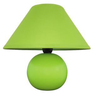 Rabalux 4907 ARIEL - Stolní lampička s keramickým podstavcem v zelené barvě 1 x E14, 19cm (Stolní lampa s keramickým podstavcem a textilním stínidlem)