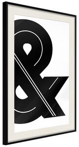 Artgeist Ampersand (Black and White) Velikosti (šířkaxvýška): 20x30, Finální vzhled: Černý rám s paspartou