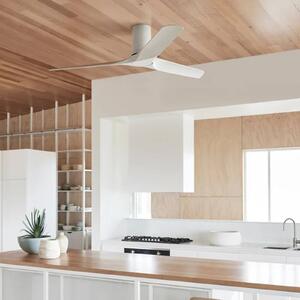 Beacon Lighting Stropní ventilátor Londo, bílý, s DC motorem, průměr 132 cm, tichý, Bílá / opál, Obývací pokoj / jídelna, Plast, Moderní