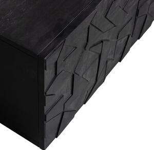 Hoorns Černý dřevěný TV stolek Country 160 x 45 cm