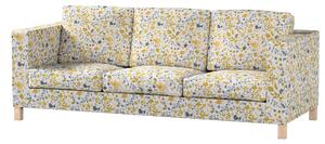 Potah na pohovku IKEA Karlanda 3-místná nerozkládací, krátký barva žlutá látka pletený vzor, vzorované