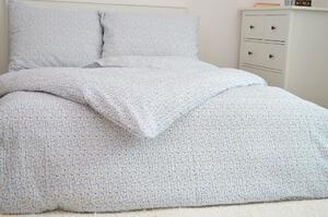 PRODLOUŽENÉ BAVLNĚNÉ POVLEČENÍ 70x90/140x220cm - KVÍTKY - MODRÉ