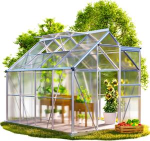 Gardebruk Zahradní skleník z polykarbonátu se základnou M4, 250x190x195cm, transparentní