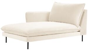 Cosmopolitan Design Světle béžová sametová lenoška Vienna 170 cm, levá