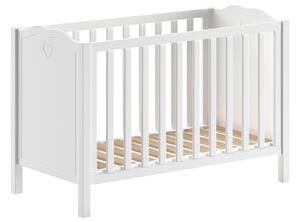 Bílá lakovaná dětská postýlka Vipack Amori 60 x 120 cm
