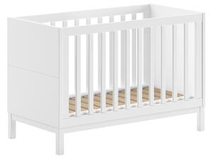 Bílá dřevěná dětská postýlka Vipack Eva 60 x 120 cm