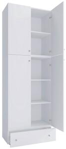 Šatní skříň Lona XXL se zásuvkou, bílá 70cm
