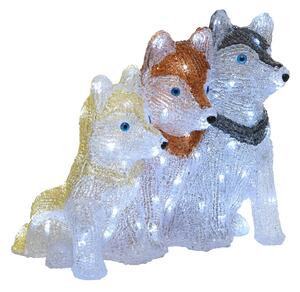 LED dekorační figurka štěňata Husky venkovní
