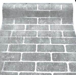 Vliesové tapety na zeď IMPOL 10411-10, rozměr 10,05 m x 0,53 m, cihla šedá s metalickou spárou, Erismann