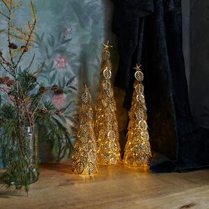 LED dekorační strom Kirstine, zlatá, výška 63,5 cm