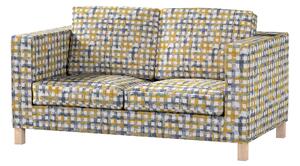 Potah na pohovku IKEA Karlanda 2-místná, krátký barva modrá látka pletený vzor, vzorované
