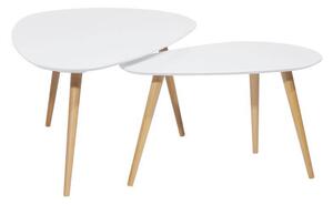 SADA STOLKŮ, hnědá, bílá, dřevo, kompozitní dřevo, 116-.75/66-43/45-39 cm Carryhome - Konferenční stolky