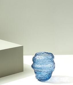Hübsch Strukturální váza Aurora modrá 18cm
