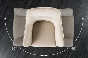 Designová otočná židle Rahiq šampaňský samet