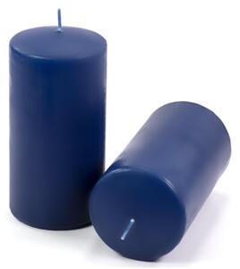 Sada sloupových svíček, 15 cm, Ø 7,5 cm, modrá, 4 ks
