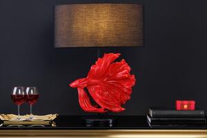 Červená stolní lampa Fisch Crowntail 65 cm