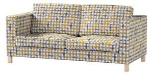 Potah na pohovku IKEA Karlanda rozkládací, krátký barva modrá látka pletený vzor, vzorované