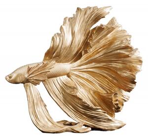 Noble Home Zlatá dekorace Fisch Crowntail 35 cm