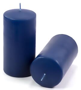 Sada sloupových svíček, 15 cm, Ø 7,5 cm, modrá, 2 ks