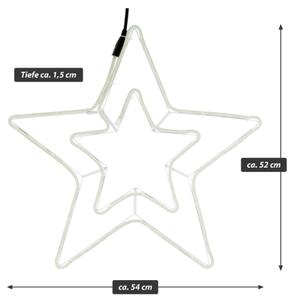 Vánoční světelná dvojitá hvězda 55 cm, 360 LED