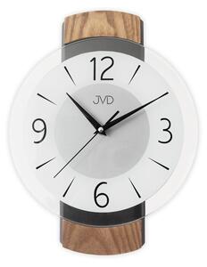 JVD Dřevěné skleněné netikající tiché hodiny JVD NS22018/78 ( )