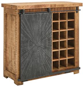 SKŘÍŇ NA VÍNO, přírodní barvy, černá, 90/85/40 cm Ambia Home - Vitríny