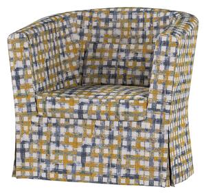 Potah na křeslo IKEA Ektorp Tullsta barva modrá látka pletený vzor, vzorované