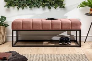 Lavice PETIT BEAUTE 110 CM tmavě růžová samet Nábytek | Předsíňový nábytek | Botníky
