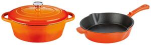 ERNESTO® Sada litinového nádobí, 2dílná, oranžová (800004744)