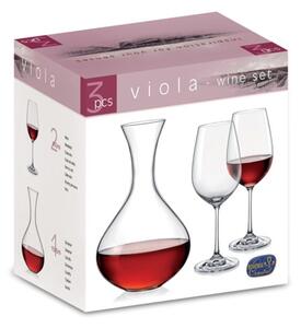 Bohemia Crystal Set na víno Viola (set 1 karafa +2 sklenice)