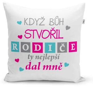 Sablio Polštář Když Bůh stvořil rodiče: 40x40 cm