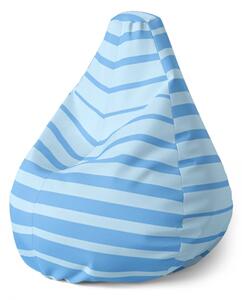 Sablio Sedací vak Pear Světle modré pruhy - 70 x 95 x 15 cm