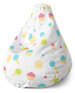 Sablio Sedací vak Pear Zmrzlinky s muffiny - 70 x 95 x 15 cm