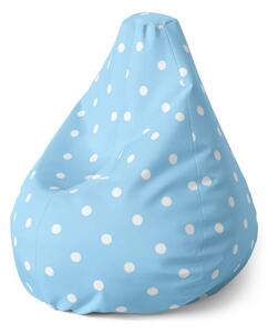 Sablio Sedací vak Pear Bílé tečky na modré - 70 x 95 x 15 cm