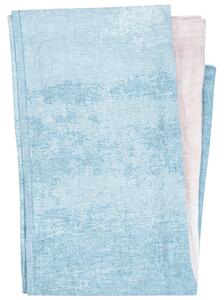 Lněná deka / ubrus Saari 145x200, modro-růžová