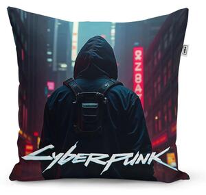 Sablio Polštář Cyberpunk 2077 Pohled do města - 40x40 cm