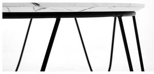 Konferenční stolek NEBARO bílý mramor/černá