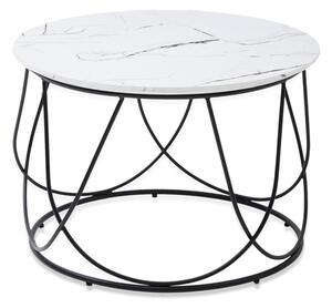 Konferenční stolek NEBARO bílý mramor/černá