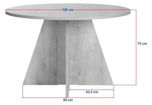 Jídelní stůl MATIN pr. 120 cm dub