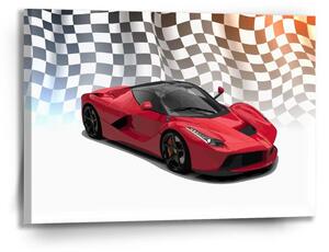 Sablio Obraz Ferrari Závodní vlajka - 90x60 cm