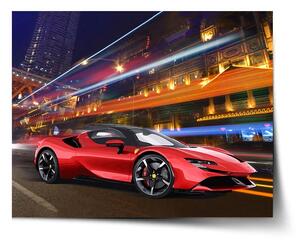 Sablio Plakát Ferrari na ulici - 60x40 cm