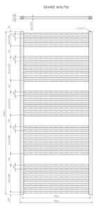 EBS GRANDE G75169RB Radiátor kombinovaný, 75x169cm, černý samet