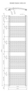 EBS GRANDE G45169OBSP Radiátor kombinovaný, 45x169cm, černý samet