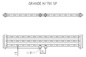 EBS GRANDE G75169RBSP Radiátor kombinovaný, 75x169cm, černý samet