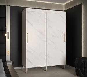 Šatní skříň Abi Calipso Marmur Barva korpusu: Bílá, Rozměry: 150 cm, Dveře: Bílý Marmur - bez zrcadla